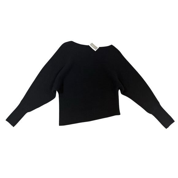 NWT Intermix Exclusive Jacquline Off Shoulder Wool Cashmere Sweater Black Size L - Picture 4 of 14
